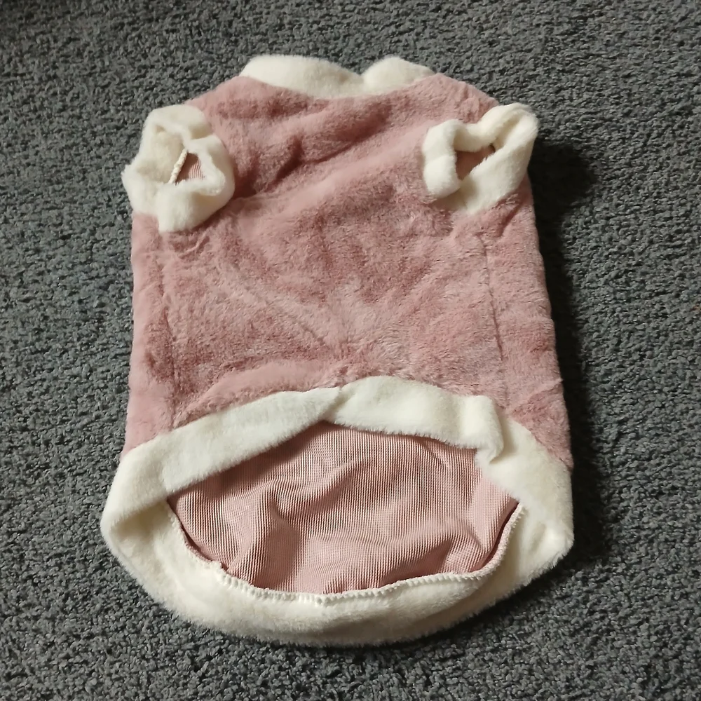 Cat Faux Rabbit Fur Cat Vest Fluffy Plush Warm Fleece Sweatshirt Pet Sweater L